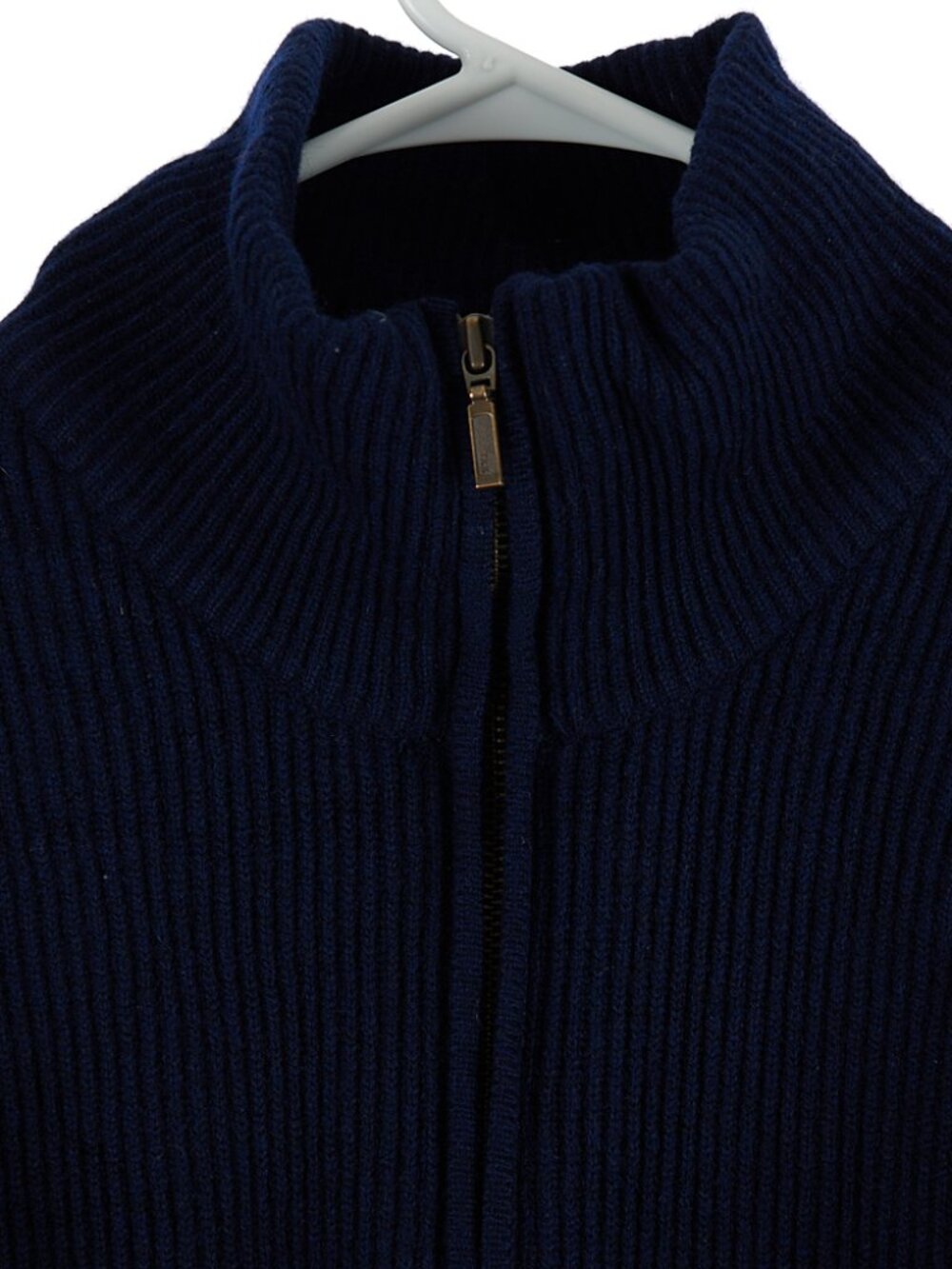 Vintage Eddie Bauer AKA 100% Lambswool Full Zip Ribbed Sweater Jacket Men's L - Picture 2 of 5